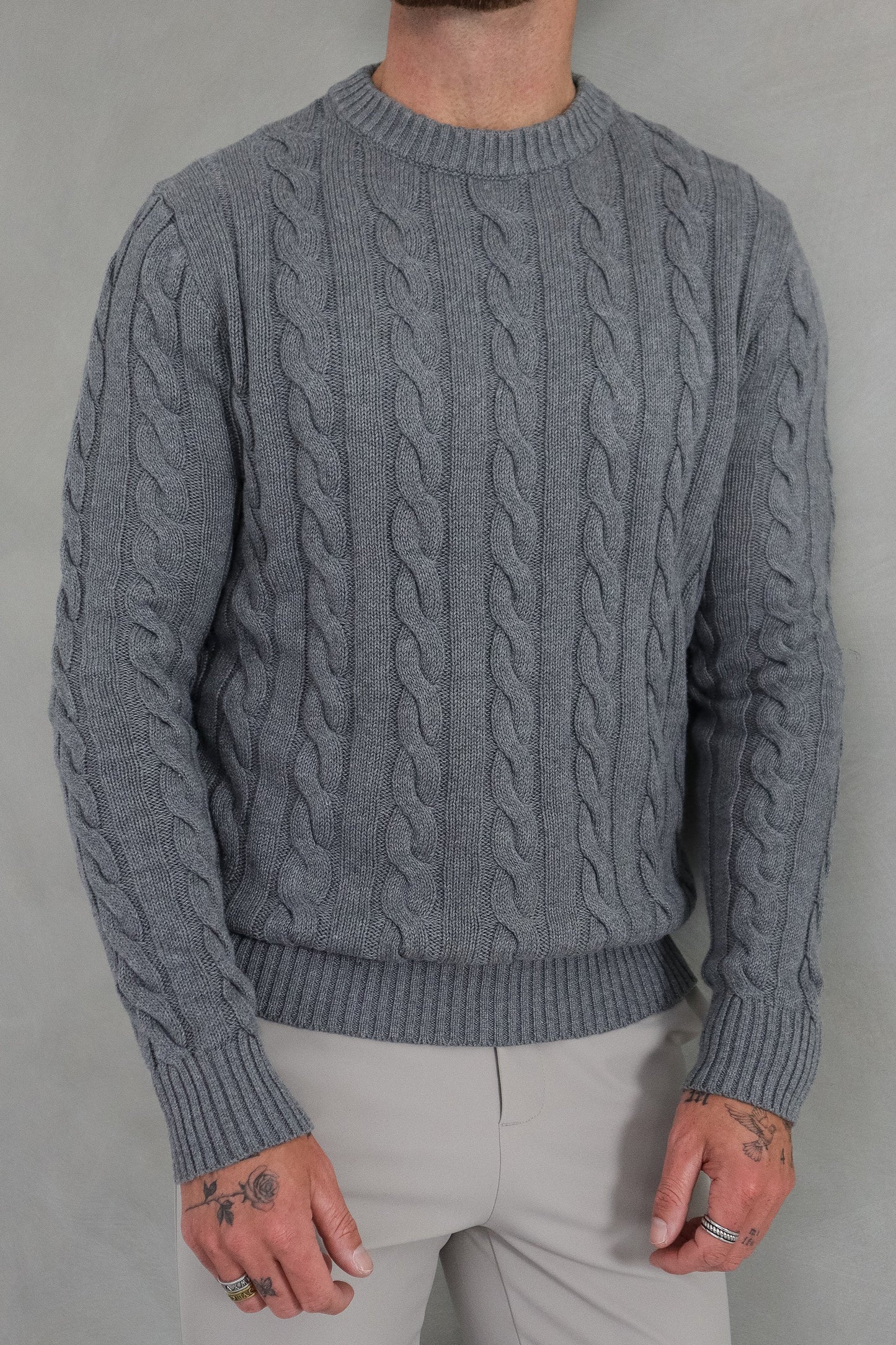 THE CABLE KNIT CREWNECK SWEATER