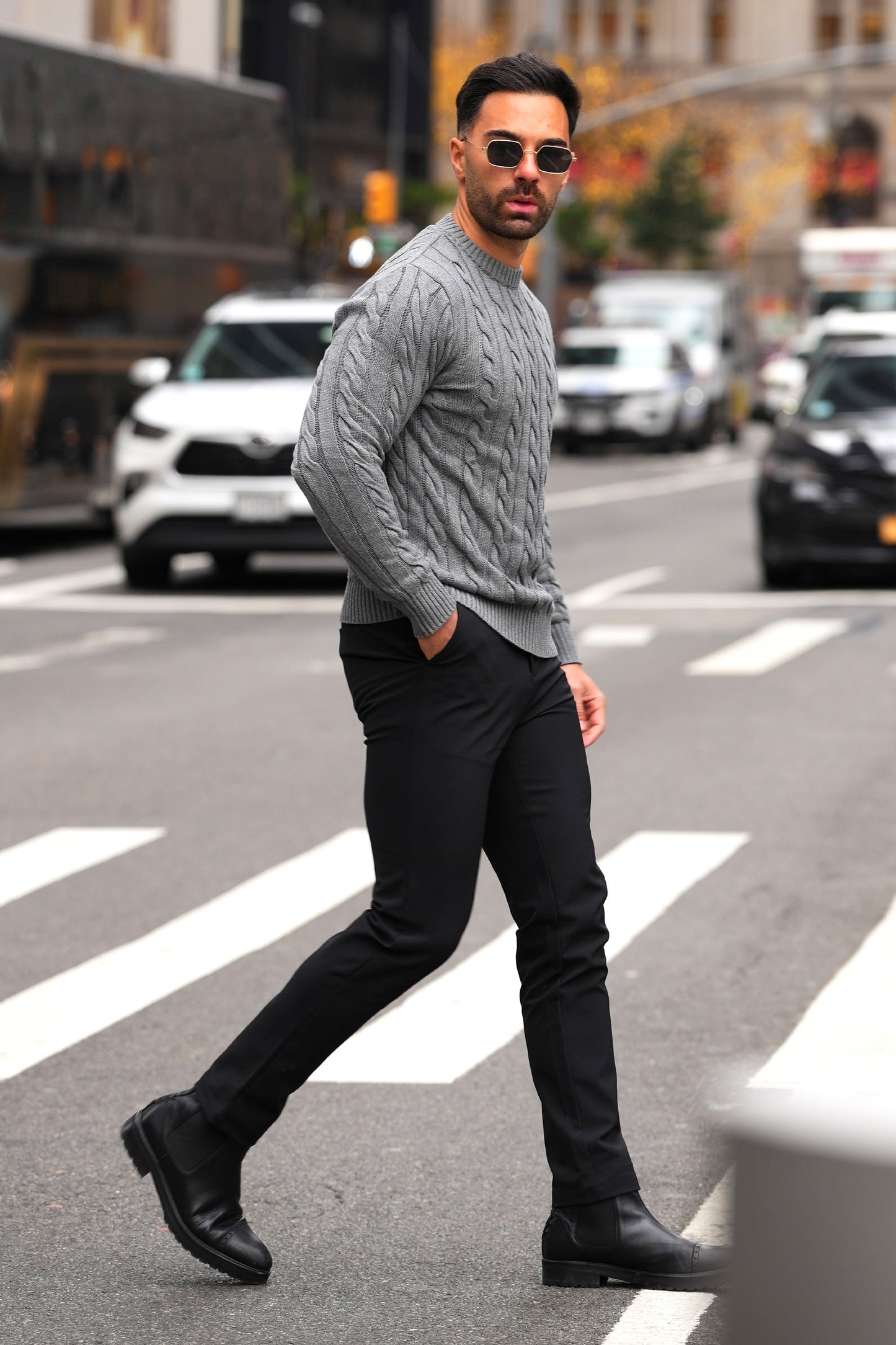 THE CABLE KNIT CREWNECK SWEATER