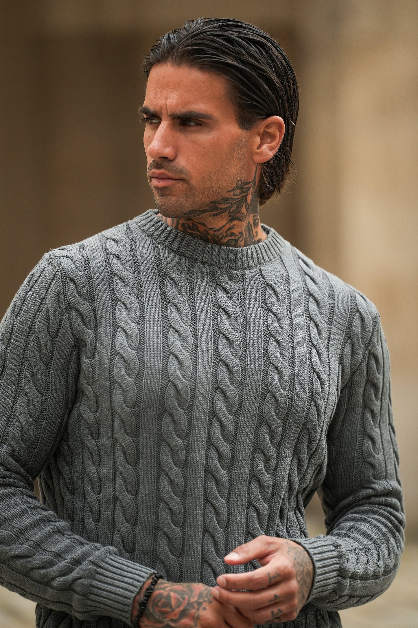 THE CABLE KNIT CREWNECK SWEATER