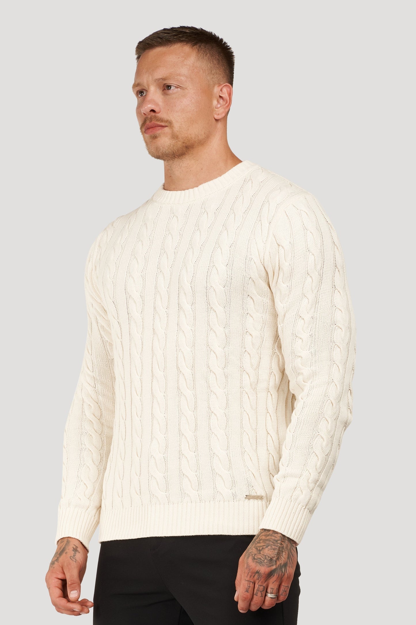 THE CABLE KNIT CREWNECK SWEATER